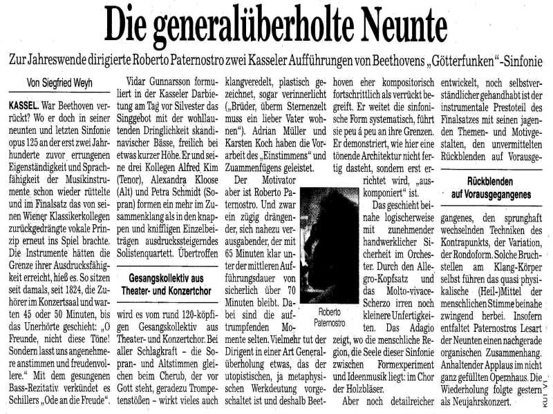 Die generalüberholte Neunte - 02.01.2004 HNA